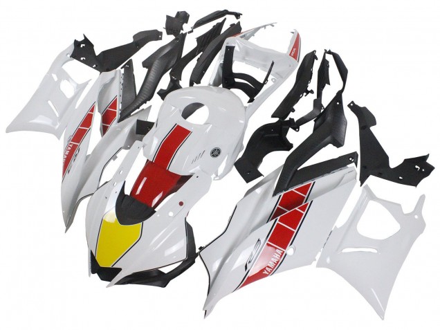 Weiß Rot Gelb Schwarz 2022-2024 Yamaha YZF R3/R25 Motorrad Verkleidung