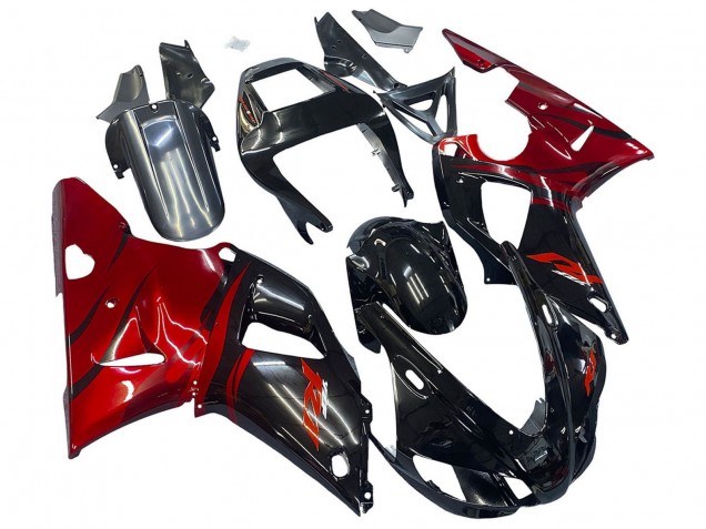 Glänzendes Schwarz Rot 1998-1999 Yamaha YZF 1000 R1 Motorrad Verkleidung