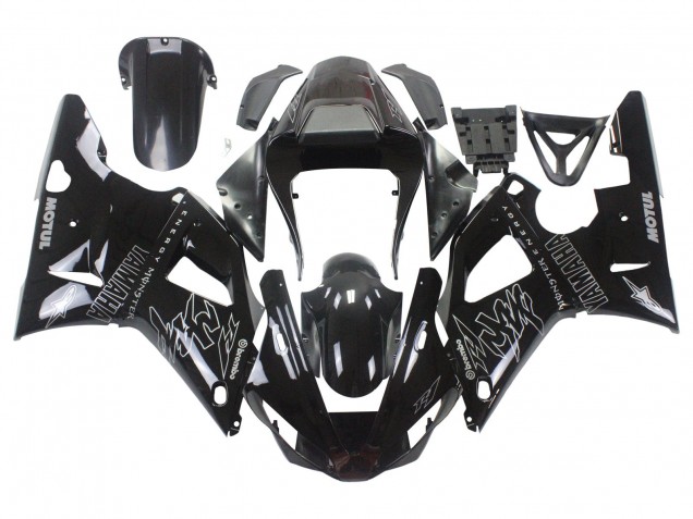 Glänzendes Schwarz Weiß Monster Motul 2000-2001 Yamaha YZF 1000 R1 Motorrad Verkleidung