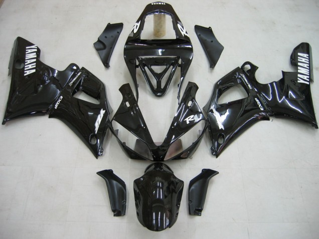 Glänzendes Schwarz Weiß Aufkleber 2000-2001 Yamaha YZF 1000 R1 Motorrad Verkleidung