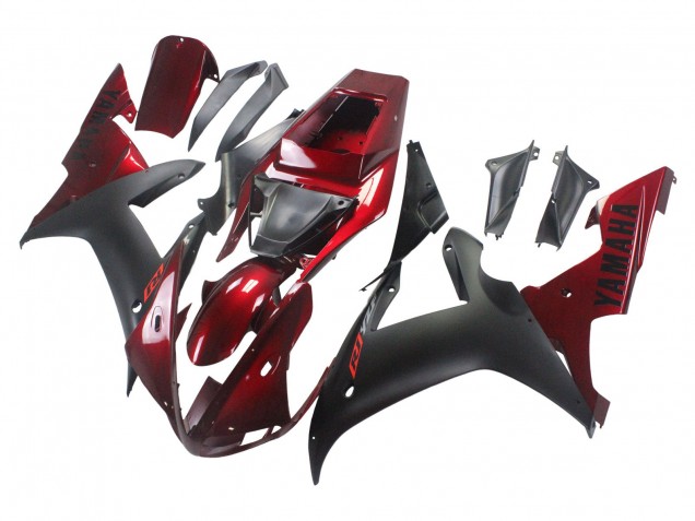 Rot Matt Schwarz 2002-2003 Yamaha YZF 1000 R1 Motorrad Verkleidung Kit