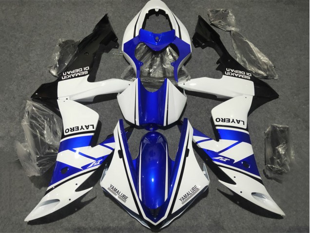 Weiß Blau Matt Schwarz Yamalube 2002-2003 Yamaha YZF 1000 R1 Motorrad Verkleidung