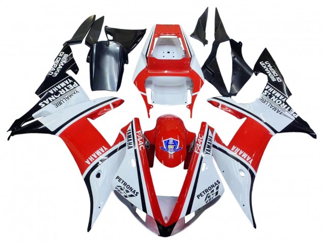 Weiß Rot Schwarz Petronas 2002-2003 Yamaha YZF 1000 R1 Motorrad Verkleidung