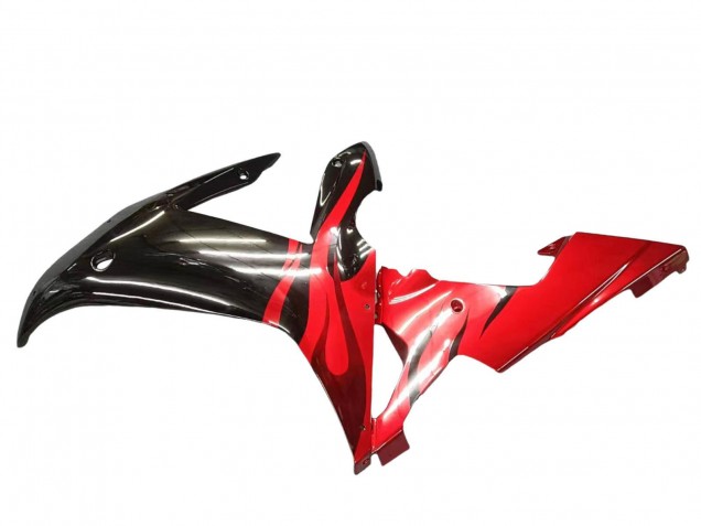 Glänzendes Schwarz Rot Flamme 2002-2003 Yamaha YZF 1000 R1 Motorrad Verkleidung