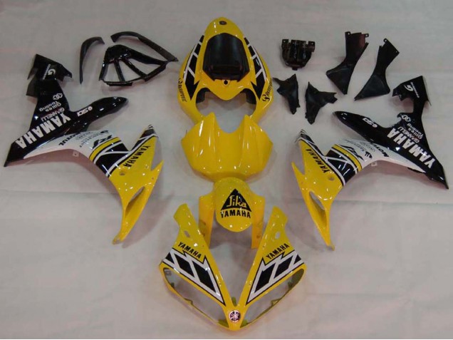Gelb Weiß Glänzendes Schwarz 2004-2006 Yamaha YZF 1000 R1 Motorrad Verkleidung