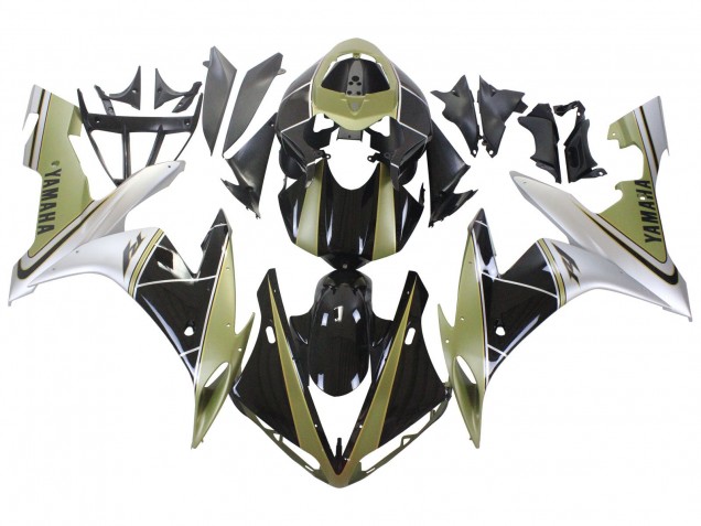 HellGold Weiß Glänzendes Schwarz 2004-2006 Yamaha YZF 1000 R1 Motorrad Verkleidung