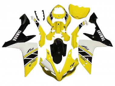 Gelb Weiß Schwarz 2007-2008 Yamaha YZF 1000 R1 Motorrad Verkleidung