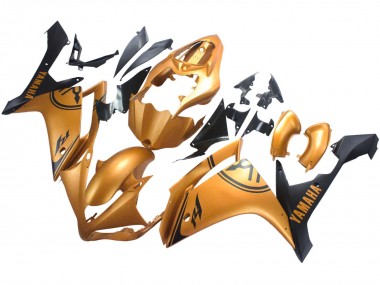 Gold Schwarz 2007-2008 Yamaha YZF 1000 R1 Motorrad Verkleidung