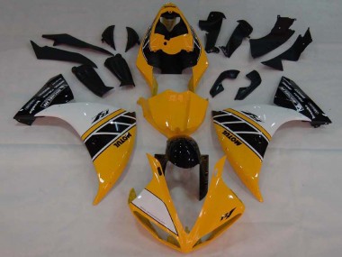 Gelb Weiß Schwarz 2007-2008 Yamaha YZF 1000 R1 Motorrad Verkleidung
