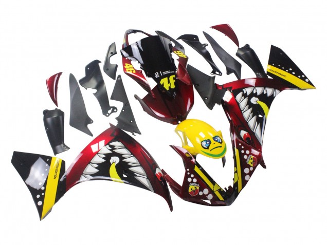 Rot Gelb Schwarz Hai 46 2009-2011 Yamaha YZF 1000 R1 Motorrad Verkleidung