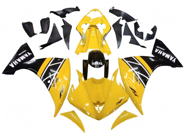 Gelb Weiß Schwarz Streifen 2009-2011 Yamaha YZF 1000 R1 Motorrad Verkleidung Kit