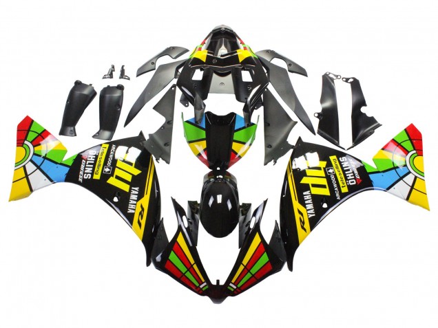 Glänzendes Schwarz Gelb Grün Blau Rot Farbrad 2012-2014 Yamaha YZF 1000 R1 Motorrad Verkleidung