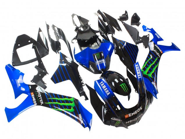 Blau Schwarz Grün Schwarz ENEOS Monster 2020-2025 Yamaha YZF 1000 R1 Motorrad Verkleidung