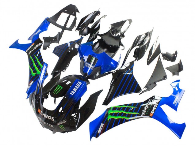 Blau Schwarz Grün Schwarz ENEOS Monster 2020-2025 Yamaha YZF 1000 R1 Motorrad Verkleidung