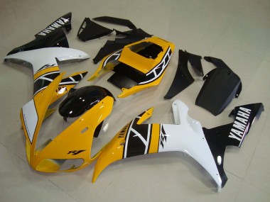 Gelb Weiß Schwarz Jubiläum 2002-2003 Yamaha YZF R1 Motorrad Verkleidung