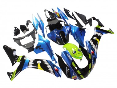 Blau Grün Schwarz Hai 2020-2025 Yamaha YZF 1000 R1 Motorrad Verkleidung