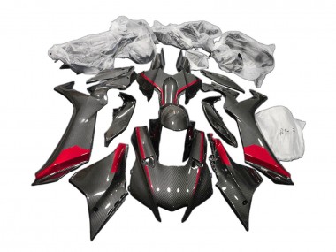 Schwarzes Carbonfaser Rot 2020-2025 Yamaha YZF 1000 R1 Motorrad Verkleidung