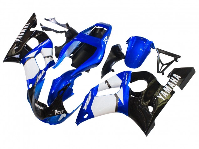 Weiß Blau Glänzendes Schwarz 1998-2002 Yamaha YZF 600 R6 Motorrad Verkleidung