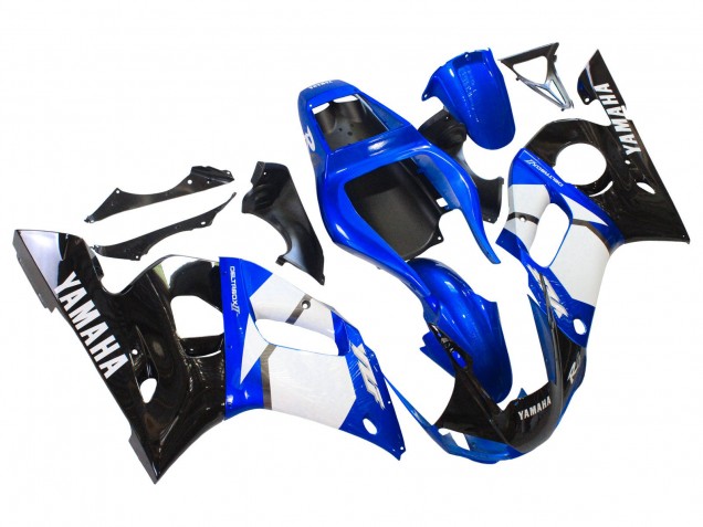 Weiß Blau Glänzendes Schwarz 1998-2002 Yamaha YZF 600 R6 Motorrad Verkleidung