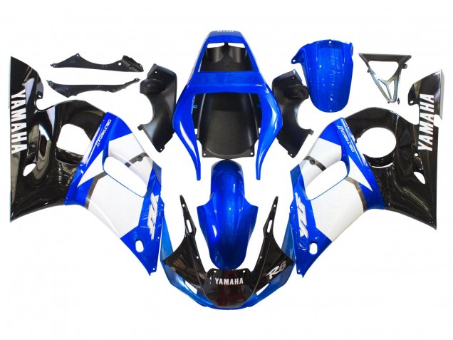 Weiß Blau Glänzendes Schwarz 1998-2002 Yamaha YZF 600 R6 Motorrad Verkleidung