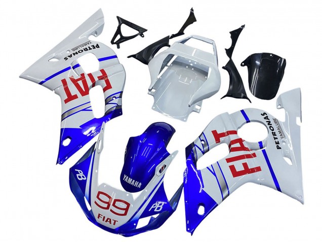 Weiß Blau Rot Fiat 99 1998-2002 Yamaha YZF 600 R6 Motorrad Verkleidung