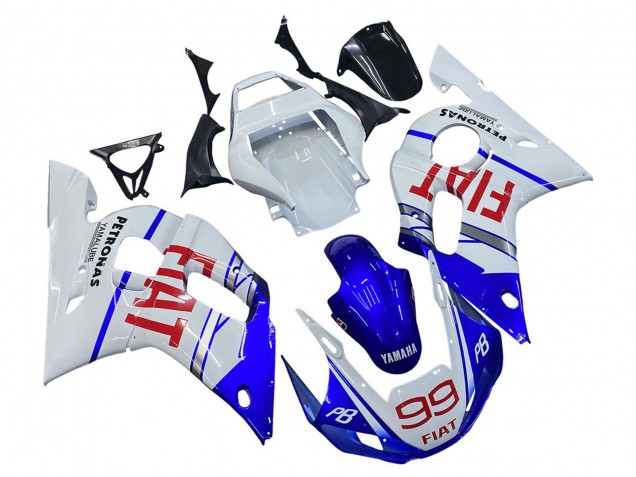 Weiß Blau Rot Fiat 99 1998-2002 Yamaha YZF 600 R6 Motorrad Verkleidung