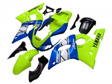 Neon Grün Blau Weiß Champions 1998-2002 Yamaha YZF 600 R6 Motorrad Verkleidung