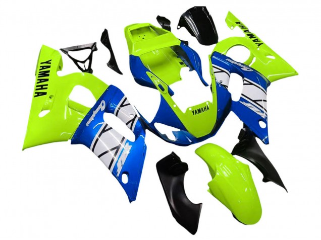 Neon Grün Blau Weiß Champions 1998-2002 Yamaha YZF 600 R6 Motorrad Verkleidung