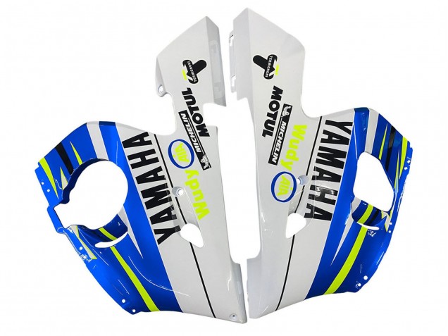 Weiß Blau Neon Gelb Fiat Motul Michelin 1998-2002 Yamaha YZF 600 R6 Motorrad Verkleidung