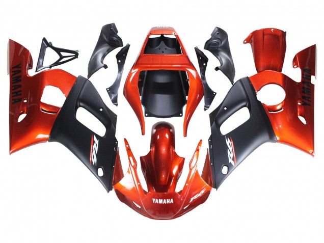 Orange Matt Schwarz 1998-2002 Yamaha YZF 600 R6 Motorrad Verkleidung