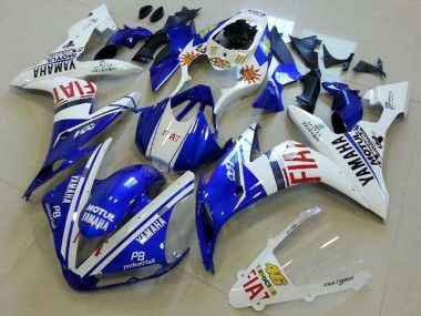 Weiß Blau Rot Fiat 2004-2006 Yamaha YZF R1 Motorrad Verkleidung
