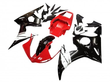 Rot Weiß Glänzendes Schwarz 2003-2004 Yamaha YZF R6 Motorrad Verkleidung