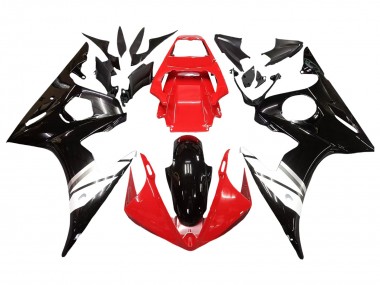 Rot Weiß Glänzendes Schwarz 2003-2004 Yamaha YZF R6 Motorrad Verkleidung