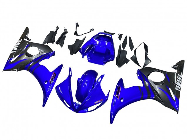 Blau Glänzendes Schwarz 2003-2004 Yamaha YZF R6 Motorrad Verkleidung