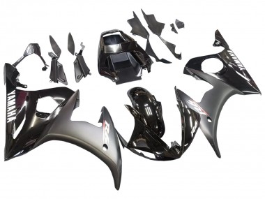Glänzendes Schwarz Matt Schwarz Weiß Aufkleber 2003-2004 Yamaha YZF R6 Motorrad Verkleidung