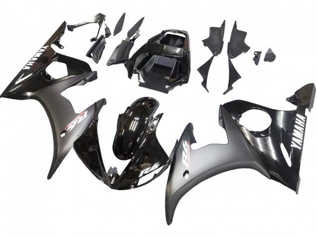 Glänzendes Schwarz Matt Schwarz Weiß Aufkleber 2003-2004 Yamaha YZF R6 Motorrad Verkleidung