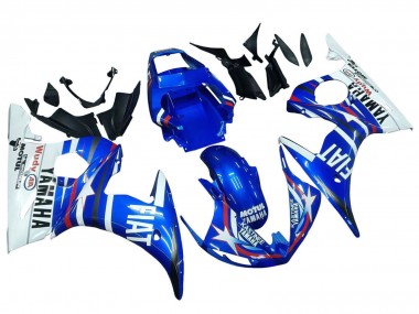 Weiß Blau Fiat Motul Kastinee 2003-2004 Yamaha YZF R6 Motorrad Verkleidung
