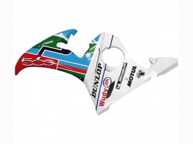 Weiß Blau Grün Rot Kastinee Dunlop Motul 2003-2004 Yamaha YZF R6 Motorrad Verkleidung