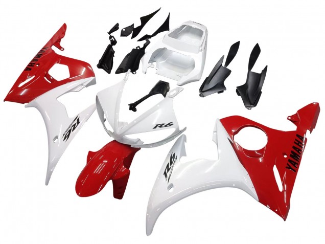 Weiß Rot 2003-2004 Yamaha YZF R6 Motorrad Verkleidung
