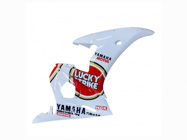 Weiß Rot Lucky Strike Motul 2003-2004 Yamaha YZF R6 Motorrad Verkleidung