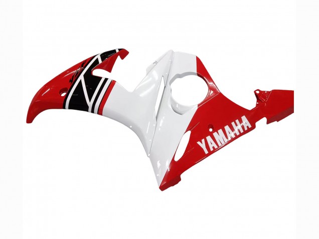 Weiß Rot Glänzendes Schwarz 2003-2004 Yamaha YZF R6 Motorrad Verkleidung