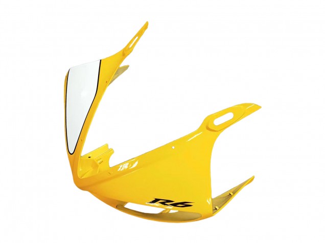 Gelb Weiß Glänzendes Schwarz 2006-2009 Yamaha YZF R6S Motorrad Verkleidung