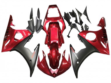 Rot Matt Schwarz 2003-2004 Yamaha YZF R6 Motorrad Verkleidung Kit