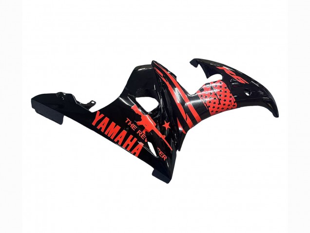 Glänzendes Schwarz Rot 2003-2004 Yamaha YZF R6 Motorrad Verkleidung