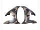 Grau Matt Schwarz Geometric 2006-2009 Yamaha YZF R6S Motorrad Verkleidung