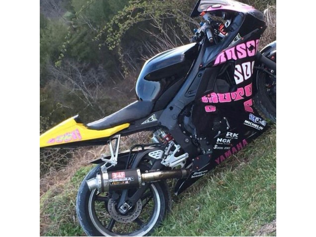 Gelb Rosa Glänzendes Schwarz Rossi Repsol 46 2003-2004 Yamaha YZF R6 Motorrad Verkleidung