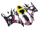 Gelb Rosa Glänzendes Schwarz Rossi Repsol 46 2003-2004 Yamaha YZF R6 Motorrad Verkleidung
