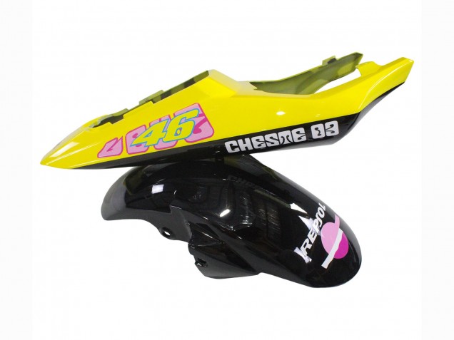 Gelb Rosa Glänzendes Schwarz Rossi Repsol 46 2003-2004 Yamaha YZF R6 Motorrad Verkleidung