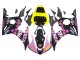 Gelb Rosa Glänzendes Schwarz Rossi Repsol 46 2003-2004 Yamaha YZF R6 Motorrad Verkleidung