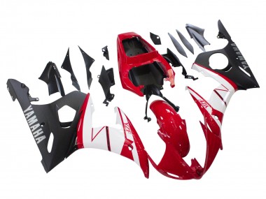 Rot Weiß Matt Schwarz 2003-2004 Yamaha YZF R6 Motorrad Verkleidung